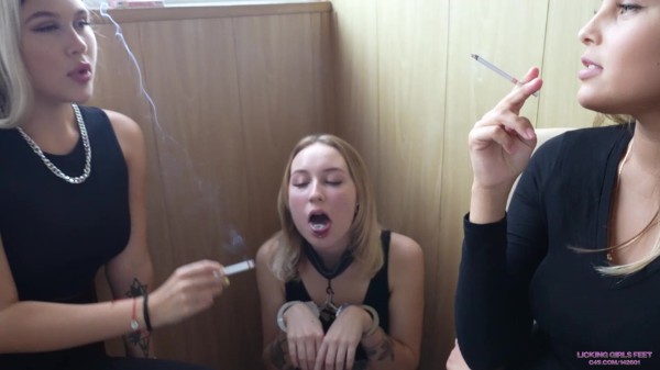 [LickingGirlsFeet] Nicole, Pamela - You Are Our Human Ashtray! Open Your Mouth! (HD)