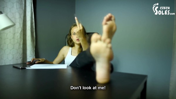 Czech Soles - Stinky Feet At Workplace, POV Ignore (Smelly Feet, Foot Sniffing, Long Toes, Sexy F...