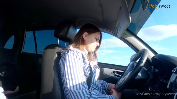 Polysweet - Russian Girl Passed Her License Exam Blowjob Public In The Car