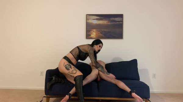 Mistress Damazonia - Legs Spread Out Balls Exposed
