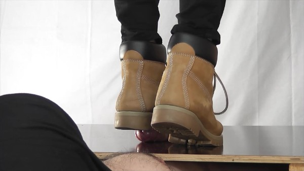 Aballs And Cock Crushing Sexbomb - CBTrample - Rider Alina Tramples Deep Footprints Into Her Slaves Cock And Balls With Her Timberlands