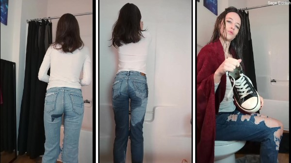 Sage Eldritch - Fully Clothed Wetting Jeans Pee Shower Wetting and Strip