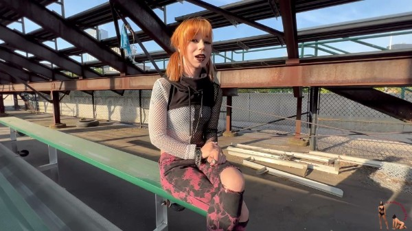 Femdom Puppy Play - Goth Girl Ditria Train The School Jock to Be Her Guard Doggy