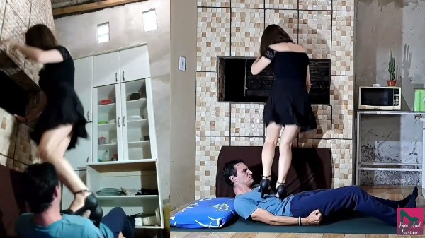 Pain And Pressure- 16 Beatriz Destroying Helpless Tied Slave With 4 New High Heels