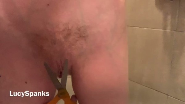 Lucy Spanks - Hairy Pussy Shave & Trim