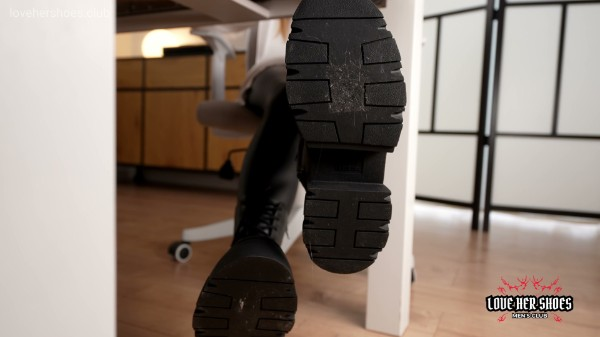 LoveHerShoes - Office Temptation - Leather Pants Black Boots Power Play And Bootjob